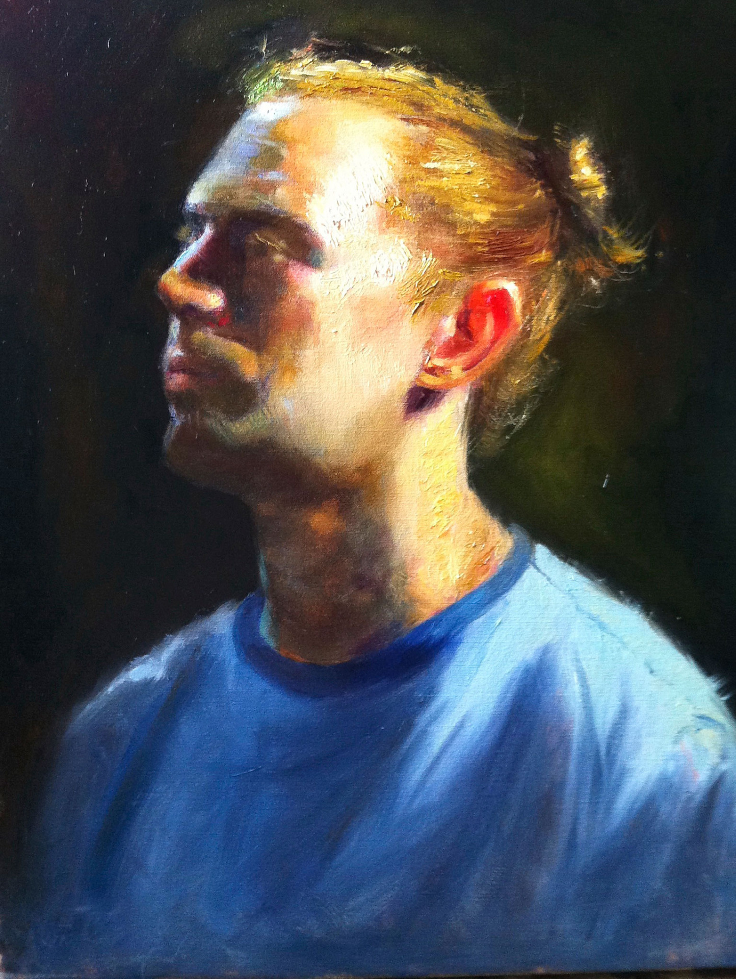 portrait oil sketch of husband