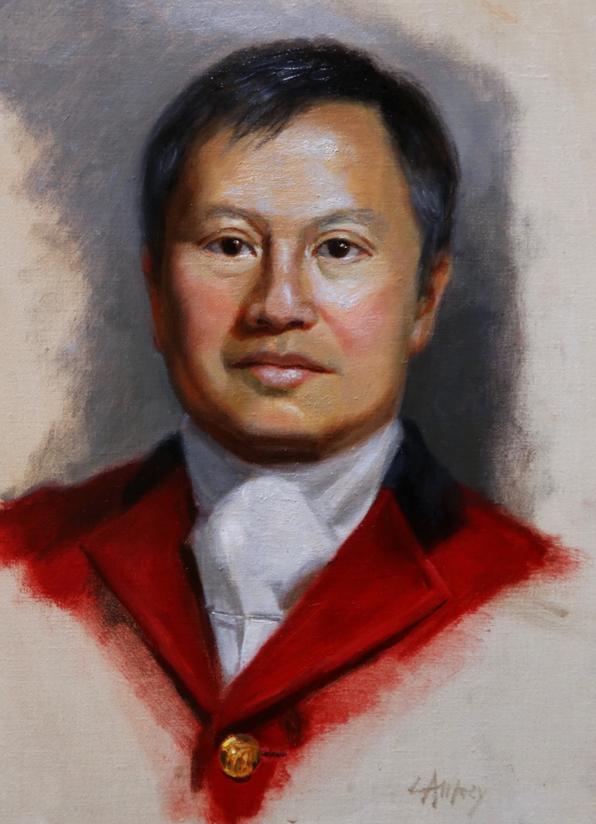 oil portrait commission of a huntsman