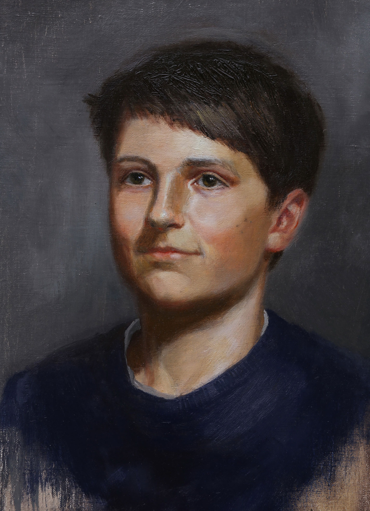 oil portrait painting commission artist's friend's son